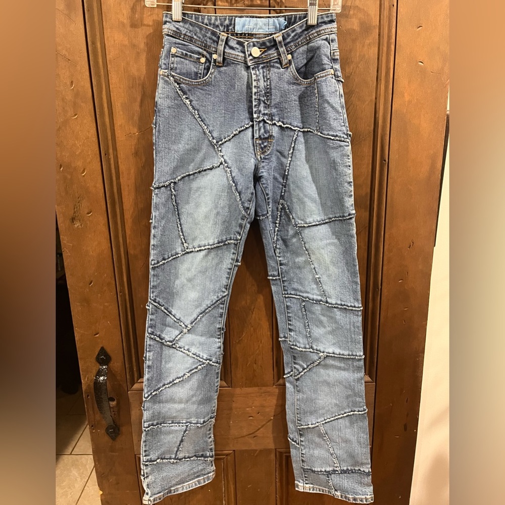 AZZURE LOVE LIFE DENIM PATCHWORK JEANS